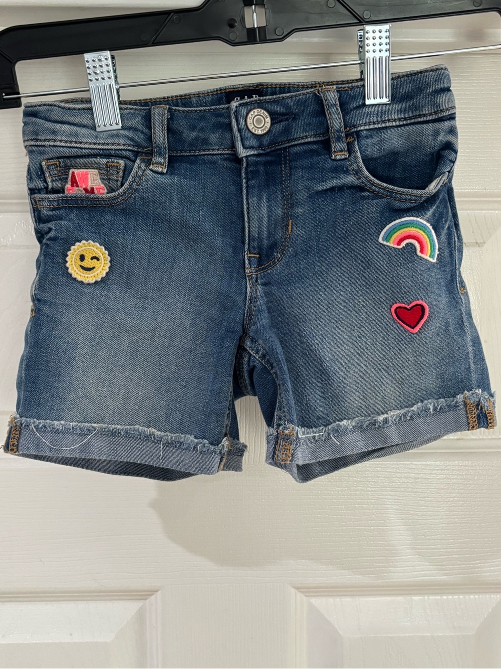 Gap Kids •  Girls Patch Denim Shorts Size 5